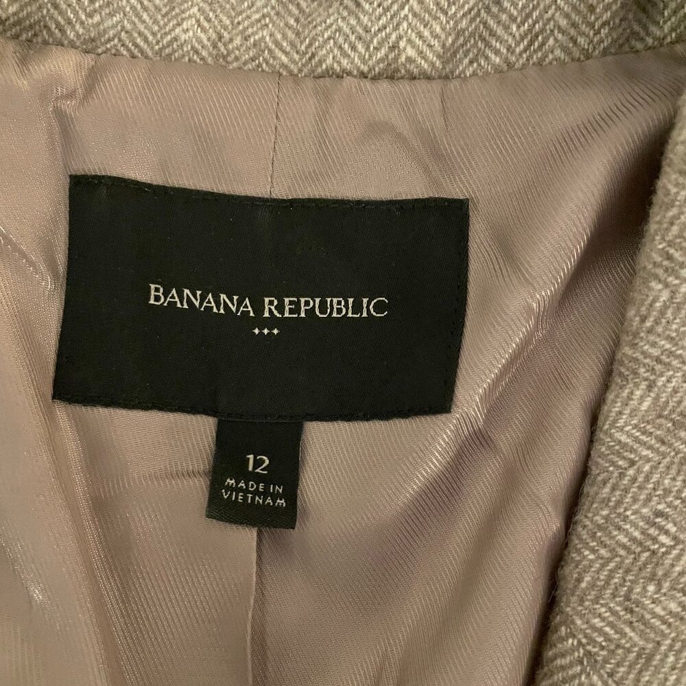 Banana Republic Wool Icon Captain Blazer Gold Buttons Size 12 - Picture 3 of 3
